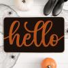 Artoid Mode Balck Hello Halloween Doormat, Home Decor Low-Profile Switch Rug Door Mat Floor Mat for Indoor Outdoor 17×29 Inch(Black/Orange)