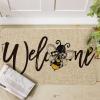 Artoid Mode Bee Welcome Spring Doormat, Home Summer Decor Low-Profile Switch Rug Door Mat Floor Mat for Indoor Outdoor 17×29 Inch(Beige)