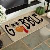 Artoid Mode Beige Gobble Turkey Thanksgiving Doormat, Thanksful Fall Home Decor Low-Profile Switch Rug Door Mat Floor Mat for Indoor Outdoor 17×29 Inch(Beige)