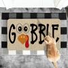 Artoid Mode Beige Gobble Turkey Thanksgiving Doormat, Thanksful Fall Home Decor Low-Profile Switch Rug Door Mat Floor Mat for Indoor Outdoor 17×29 Inch(Beige)
