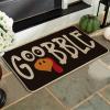 Artoid Mode Beige Gobble Turkey Thanksgiving Doormat, Thanksful Fall Home Decor Low-Profile Switch Rug Door Mat Floor Mat for Indoor Outdoor 17×29 Inch(Black)