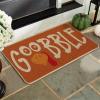 Artoid Mode Beige Gobble Turkey Thanksgiving Doormat, Thanksful Fall Home Decor Low-Profile Switch Rug Door Mat Floor Mat for Indoor Outdoor 17×29 Inch(Orange)