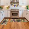 Artoid Mode Beige Lobster Irises Mask Doughnut Beads Mardi Gras Kitchen Mats Set of 2, Home Decor Low-Profile Kitchen Rugs for Floor – 17×29 and 17×47 Inch