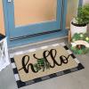 Artoid Mode Beige Shamrock Hello St. Patrick’s Day Doormat, Home Decor Low-Profile Switch Rug Door Mat Floor Mat for Indoor Outdoor 17×29 Inch