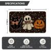 Artoid Mode Black Cat Jack-O’-Lantern Ghost Pumpkins Halloween Doormat, Seasonal Low-Profile Floor Switch Mat for Indoor Outdoor 17×29 Inch(Black)