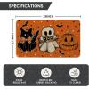Artoid Mode Black Cat Jack-O’-Lantern Ghost Pumpkins Halloween Doormat, Seasonal Low-Profile Floor Switch Mat for Indoor Outdoor 17×29 Inch(Orange)
