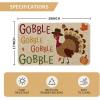 Artoid Mode Black Gobble Turkey Thanksgiving Doormat, Seasonal Fall Holiday Party Low-Profile Floor Mat Switch Mat for Indoor Outdoor 17 x 29 Inch(Beige)