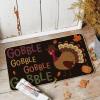 Artoid Mode Black Gobble Turkey Thanksgiving Doormat, Seasonal Fall Holiday Party Low-Profile Floor Mat Switch Mat for Indoor Outdoor 17 x 29 Inch(Black)