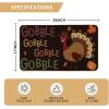 Artoid Mode Black Gobble Turkey Thanksgiving Doormat, Seasonal Fall Holiday Party Low-Profile Floor Mat Switch Mat for Indoor Outdoor 17 x 29 Inch(Black)