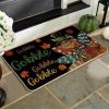Artoid Mode Black Gobble Turkey Thanksgiving Doormat, Thanksful Maple Leaves Home Decor Low-Profile Switch Rug Door Mat Floor Mat for Indoor Outdoor 17×29 Inch(Black)