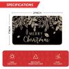 Artoid Mode Black Holly Mistletoe Merry Christmas Doormat, Xmas Winter Home Decor Low-Profile Switch Rug Door Mat Floor Mat for Indoor Outdoor 17×29 Inch(Black)
