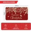 Artoid Mode Black Holly Mistletoe Merry Christmas Doormat, Xmas Winter Home Decor Low-Profile Switch Rug Door Mat Floor Mat for Indoor Outdoor 17×29 Inch(Red)