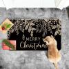 Artoid Mode Black Holly Mistletoe Merry Christmas Doormat, Xmas Winter Home Decor Low-Profile Switch Rug Door Mat Floor Mat for Indoor Outdoor 17×29 Inch(Black)