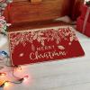 Artoid Mode Black Holly Mistletoe Merry Christmas Doormat, Xmas Winter Home Decor Low-Profile Switch Rug Door Mat Floor Mat for Indoor Outdoor 17×29 Inch(Red)