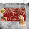 Artoid Mode Black Holly Mistletoe Merry Christmas Doormat, Xmas Winter Home Decor Low-Profile Switch Rug Door Mat Floor Mat for Indoor Outdoor 17×29 Inch(Red)