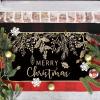 Artoid Mode Black Holly Mistletoe Merry Christmas Doormat, Xmas Winter Home Decor Low-Profile Switch Rug Door Mat Floor Mat for Indoor Outdoor 17×29 Inch(Black)