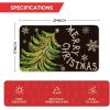 Artoid Mode Black Holly Mistletoe Merry Christmas Doormat, Xmas Winter Home Decor Switch Rug Door Mat 17×29 Inch(Black)