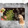 Artoid Mode Black Holly Mistletoe Merry Christmas Doormat, Xmas Winter Home Decor Switch Rug Door Mat 17×29 Inch(Black)