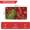 Artoid Mode Black Holly Mistletoe Merry Christmas Doormat, Xmas Winter Home Decor Switch Rug Door Mat 17×29 Inch(Red)