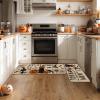 Artoid Mode Black I Hope You Brought Boos Spider Web Pumpkin Halloween Kitchen Mats Set of 2, Black Cat Home Decor Low-Profile Kitchen Rugs for Floor – 17×29 and 17×47 Inch(Beige)