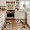 Artoid Mode Black I Hope You Brought Boos Spider Web Pumpkin Halloween Kitchen Mats Set of 2, Black Cat Home Decor Low-Profile Kitchen Rugs for Floor – 17×29 and 17×47 Inch(Beige)