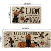 Artoid Mode Black I Hope You Brought Boos Spider Web Pumpkin Halloween Kitchen Mats Set of 2, Black Cat Home Decor Low-Profile Kitchen Rugs for Floor – 17×29 and 17×47 Inch(Beige)