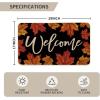 Artoid Mode Black Maple Leaves Welcome Fall Doormat, Autumn Home Decor Low-Profile Switch Rug Door Mat for Indoor Outdoor 17×29 Inch(Black)