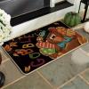 Artoid Mode Black Turkey Gobble Leaves Thanksgiving Doormat, Home Decor Low-Profile Switch Rug Door Mat Floor Mat for Indoor Outdoor 17×29 Inch(Black)