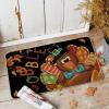 Artoid Mode Black Turkey Gobble Leaves Thanksgiving Doormat, Home Decor Low-Profile Switch Rug Door Mat Floor Mat for Indoor Outdoor 17×29 Inch(Black)