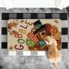Artoid Mode Black Turkey Gobble Leaves Thanksgiving Doormat, Home Decor Low-Profile Switch Rug Door Mat Floor Mat for Indoor Outdoor 17×29 Inch(Brown)