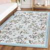Artoid Mode Blue Flower Bird Tree Spring Area Rug, Summer Home Decor Low-Profile Washable Area Rugs for Entryway Bedroom Living Room Laundry Room Indoor 5×7 Feet(Blue)