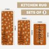 Artoid Mode Blue Hello Pumpkin Fall Kitchen Mats Set of 2, Autumn Home Decor Low-Profile Kitchen Rugs for Floor – 17×29 and 17×47 Inch(Orange)
