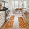 Artoid Mode Blue Hello Pumpkin Fall Kitchen Mats Set of 2, Autumn Home Decor Low-Profile Kitchen Rugs for Floor – 17×29 and 17×47 Inch(Orange)