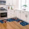 Artoid Mode Blue Let It Snow Snowflake Snowman Winter Kitchen Mats Set of 2, Christmas Decor Low-Profile Kitchen Rugs for Floor – 17×29 and 17×47 Inch(Blue)