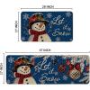 Artoid Mode Blue Let It Snow Snowflake Snowman Winter Kitchen Mats Set of 2, Christmas Decor Low-Profile Kitchen Rugs for Floor – 17×29 and 17×47 Inch(Blue)