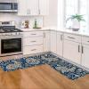Artoid Mode Blue Rabbit Bunny Egg Easter Kitchen Mats Set of 2, Spring Home Decor Low-Profile Kitchen Rugs for Floor – 17×29 and 17×47 Inch(Blue)