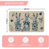 Artoid Mode Blue Rabbit Carrots Eggs Happy Easter Doormat, Spring Home Decor Low-Profile Switch Rug Door Mat Floor Mat for Indoor Outdoor 17×29 Inch