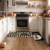 Artoid Mode Boo Ghosts Bat Happy Halloween Kitchen Mats Set of 2, Low-Profile Home Decor Kitchen Rugs for Floor – 17×29 and 17×47 Inch