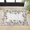 Artoid Mode Brown Poppy Leaves Spring Area Rug, Summer Home Decor Low-Profile Washable Door Mat for Entryway Bedroom Living Room Laundry Room Indoor 2×3 Feet(Brown)