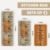 Artoid Mode Buffalo Plaid Hello Pumpkin Eucalyptus Fall Kitchen Mats Set of 2, Home Decor Low-Profile Kitchen Rugs for Floor – 17×29 and 17×47 Inch(Orange)