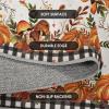 Artoid Mode Buffalo Plaid Pumpkins Mushrooms Birdhouse Leaves Fall Area Rug, Autumn Thanksgiving Home Decor Low-Profile Washable Area Rugs for Entryway Bedroom Living Room Laundry Room Indoor 5×7 Feet(Black/White)