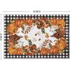 Artoid Mode Buffalo Plaid Pumpkins Mushrooms Birdhouse Leaves Fall Area Rug, Autumn Thanksgiving Home Decor Low-Profile Washable Area Rugs for Entryway Bedroom Living Room Laundry Room Indoor 5×7 Feet(Black/White)