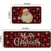 Artoid Mode Buffalo Plaid Snow Santa Claus Christmas Kitchen Rugs Set of 2, Winter Low-Profile Floor Mat Merry Christmas Decorations for Home Kitchen – 17×29 and 17×47 Inch