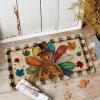 Artoid Mode Buffalo Plaid Thanksgiving Doormat, Thanksful Maple Leaves Home Decor Low-Profile Switch Rug Door Mat Floor Mat for Indoor Outdoor 17×29 Inch