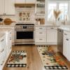 Artoid Mode Buffalo Plaid Turkey Thanksgiving Kitchen Mats Set of 2, Pumpkin Corn Maple Leaves Home Decor Low-Profile Kitchen Rugs for Floor – 17×29 and 17×47 Inch