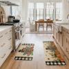 Artoid Mode Buffalo Plaid Turkey Thanksgiving Kitchen Mats Set of 2, Pumpkin Corn Maple Leaves Home Decor Low-Profile Kitchen Rugs for Floor – 17×29 and 17×47 Inch