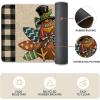 Artoid Mode Buffalo Plaid Turkey Thanksgiving Kitchen Mats Set of 2, Pumpkin Corn Maple Leaves Home Decor Low-Profile Kitchen Rugs for Floor – 17×29 and 17×47 Inch