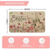 Artoid Mode Bunny Rabbits Floral Easter Doormat, Elegant Home Decor Low-Profile Switch Rug Door Mat Floor Mat for Indoor Outdoor 17×29 Inch