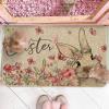 Artoid Mode Bunny Rabbits Floral Easter Doormat, Elegant Home Decor Low-Profile Switch Rug Door Mat Floor Mat for Indoor Outdoor 17×29 Inch