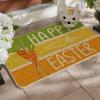 Artoid Mode Carrot Happy Easter Doormat, Colorful Wood Spring Home Decor Low-Profile Switch Rug Door Mat Floor Mat for Indoor Outdoor 17×29 Inch DM084